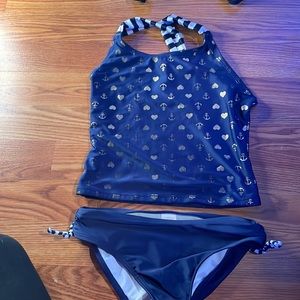 Two piece bathing suit that covers stomach